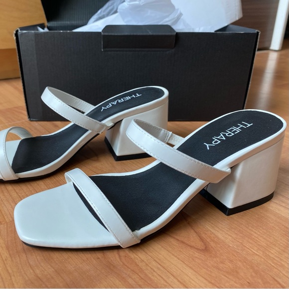 New Princess Polly Therapy White Slide Chunky Heels - New In Packaging (Size 5) - Picture 4 of 8